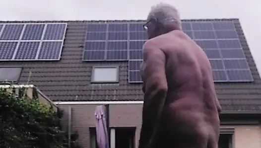 Small dick in a windy garden