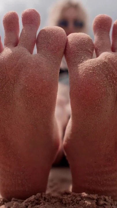 Worship My Feet on Public Beach and Get My Permission to Cum