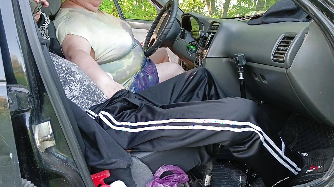 In the Car in the Parking Lot, My Mother-in-law Jerks off My Dick Until I Cum