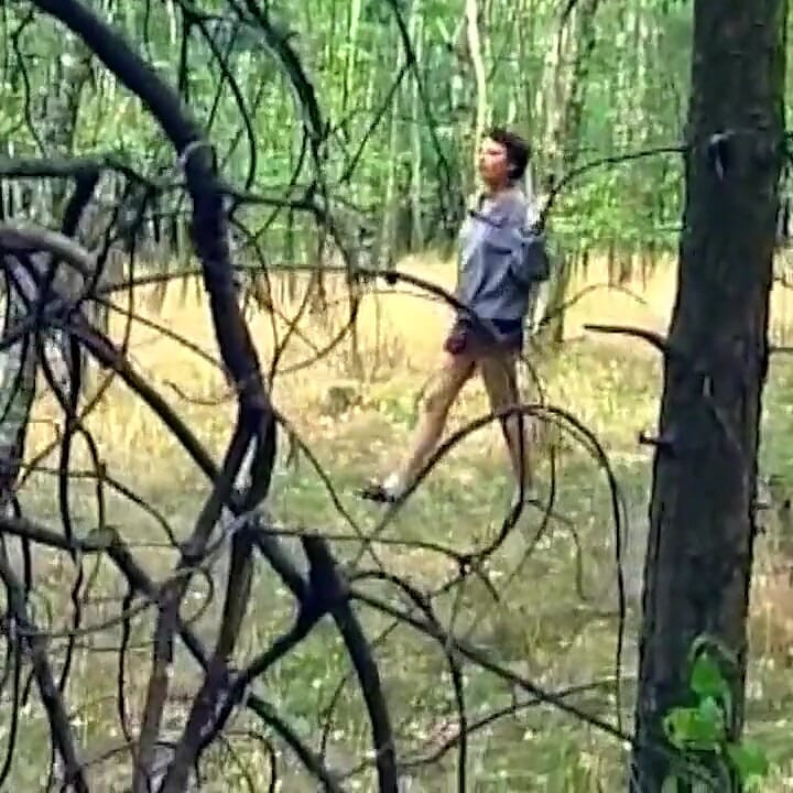 Mature Brunette Fingers Dripping Pussy in Forest Frenzy