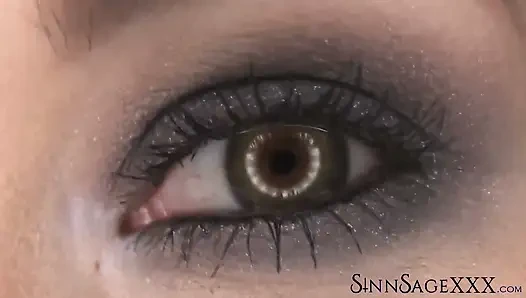 Sinn Sage Highlights Beautiful Hazel Eyes In Close Up For Camera View
