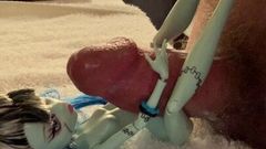 Monstro alto boneca Frankie Stein & Clawdeen compartilham um passeio de pau