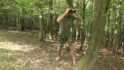 Wild Outdoor DP Fuck in the Woods