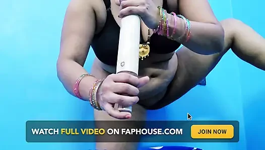 Husband Was Not at Home, Stepsister-in-law Inserted Rolling Pin in Pussy, Hindi Voice