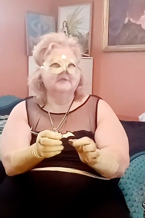 Satin Gold Gloves Fetish Play BBW Style