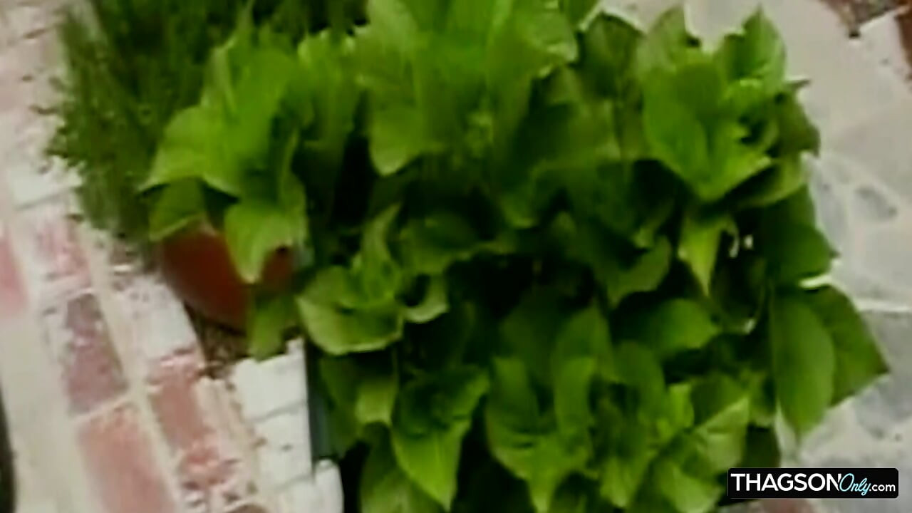 Het druipende poesje van de rondborstige blonde babe wordt buitenshuis gebeft tot ze spuit