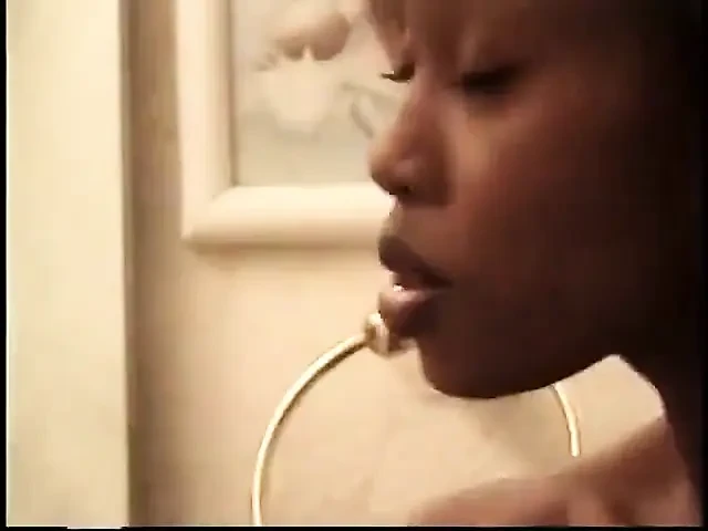 Skinny Black Chick Sucks Out All Cum After Gentle Sex in the Bathroom