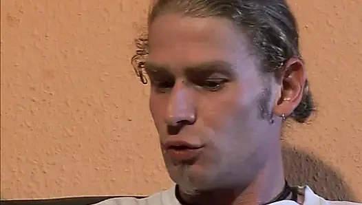 Horny blonde German slut fucked hard by bisexual dude