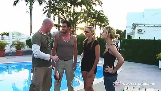 Blonde Milf Gets Intimate Outdoors with Bald Muscular Stud