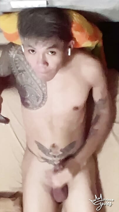 ASIAN INKED BOY JERKING OFF AND CUMMING