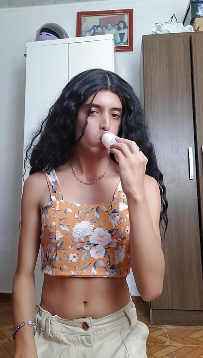 Shemale maid sucking deodorant