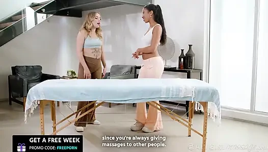 ALL GIRL MASSAGE - mükemmel ırklararası 69 ve iki seksi kız arkadaş arasında makaslama eğlencesi