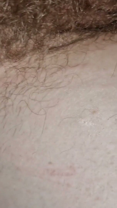 Wife's hairy wet cunt and pin point vibrator. Juice starts leaking from her cunt | Clip 1