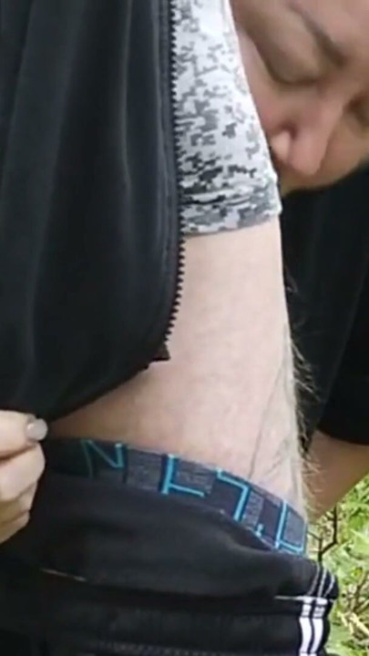 Mother-in-law sucks my dick in a public park and swallows cum | Clip 1