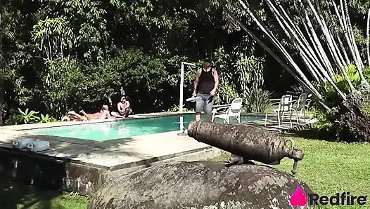 Blonde with a Fleshy Pussy Seduced the Pool Attendant to Have Some Hot Anal Sex