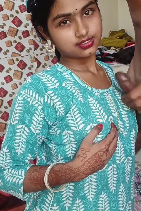 Desi Salwar Wife Blowjob and Handjob - Cum on Clothes & Finger Tease