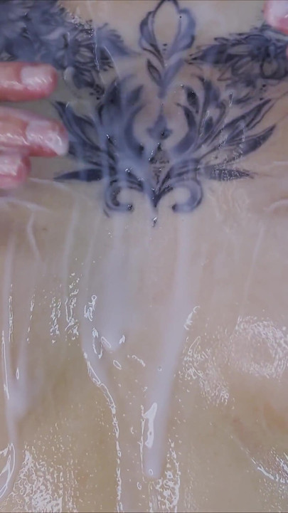 Asian Girl Plays with Cum After Bukkake