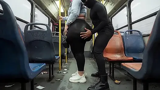 "Masked Guy Grabs BBW's Huge Ass in Public Bus - Risky Tease"