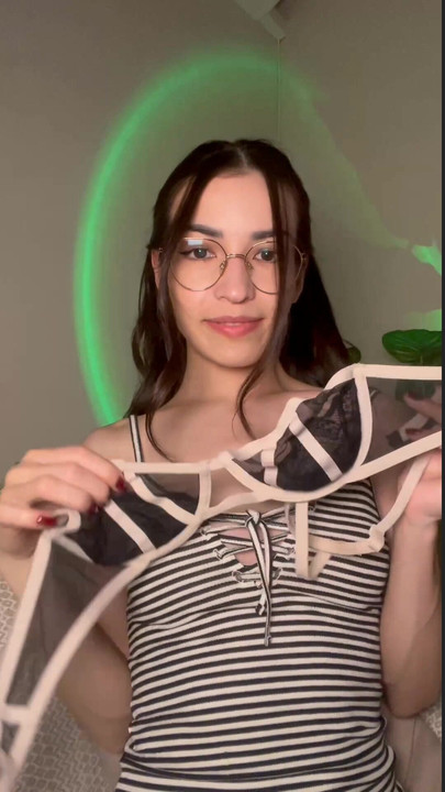 Watch me slowly drop this strap 😉 Dare to see more?