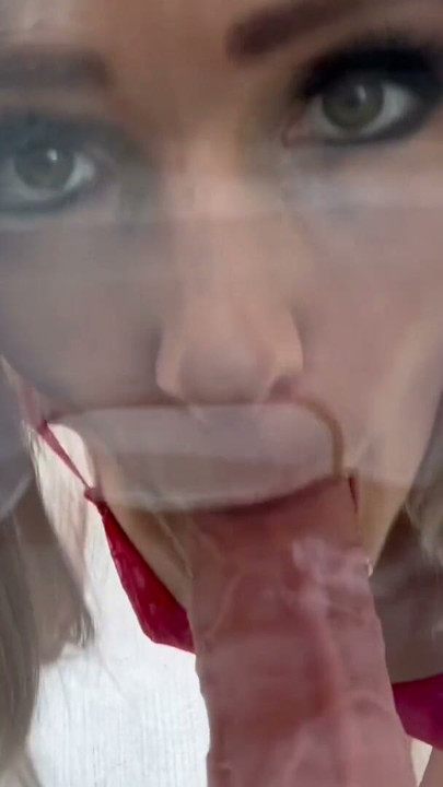 Blonde MILF dildo blowjob with dirty talk | Clip 1