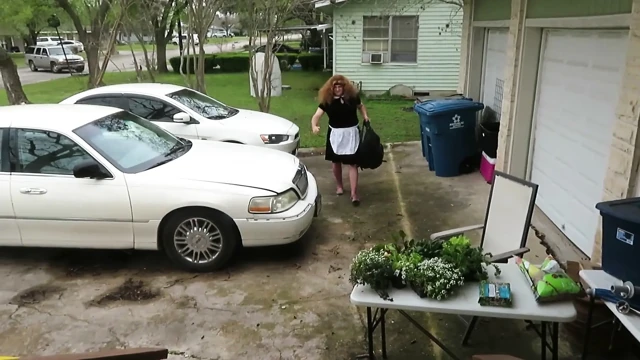 Naughty maid Brittney forgot her lipstick in car is made to go out