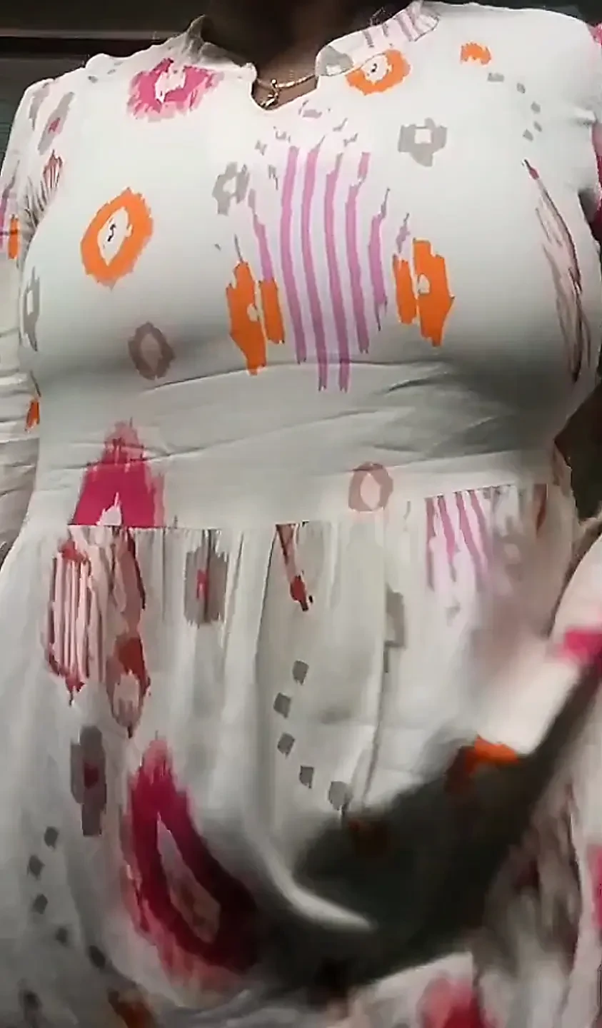 Village girl showing on camera