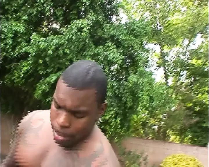 Two ebony sluts from Germany pleasing a BBC in the backyard