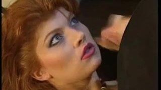 redhead german slut sucks hard cock for facial