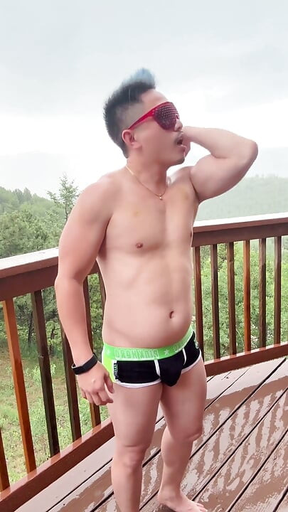 Mountain Storm Stud: Rain-soaked Asian Muscle Sensation
