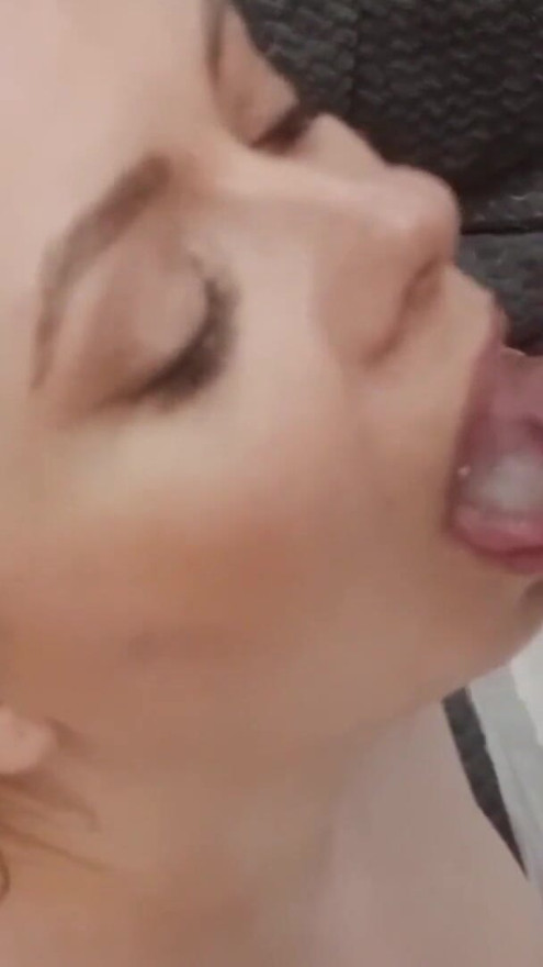 Sexy MILF with big tits shows her blowjob skills and swallows cum (part 2) | Clip 2