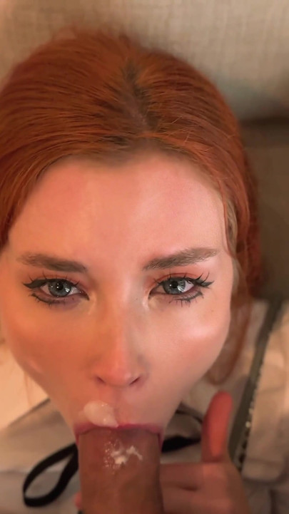 Passionate Fucking with Redhead Student and Cum On Face | Clip 1