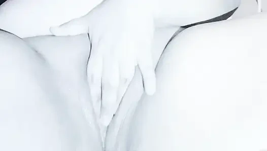 Enjoying the sensuality of my friend and her cucumber in black and white