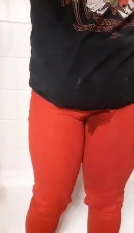 Pissing in her pants for daddy