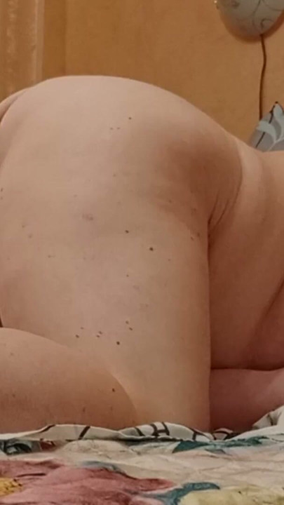 Naked mother-in-law with big tits lit up her holes and masturbates with a toy | Clip 1