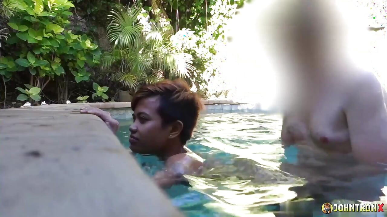 Johntronx - Fucking a Redhead Asian Babe in the Pool