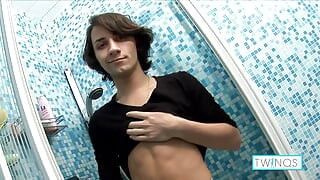 Cute Brunette Twink Cedric R Takes A Big Dildo Up His Butt!