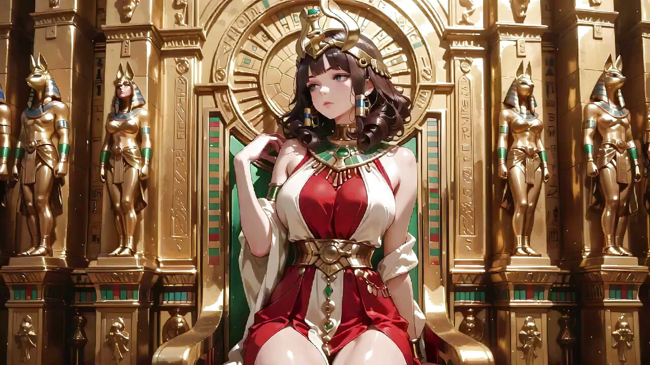 Lazy on the Golden Throne in Red & Gold, a Private Tease From Her High-class Gaze