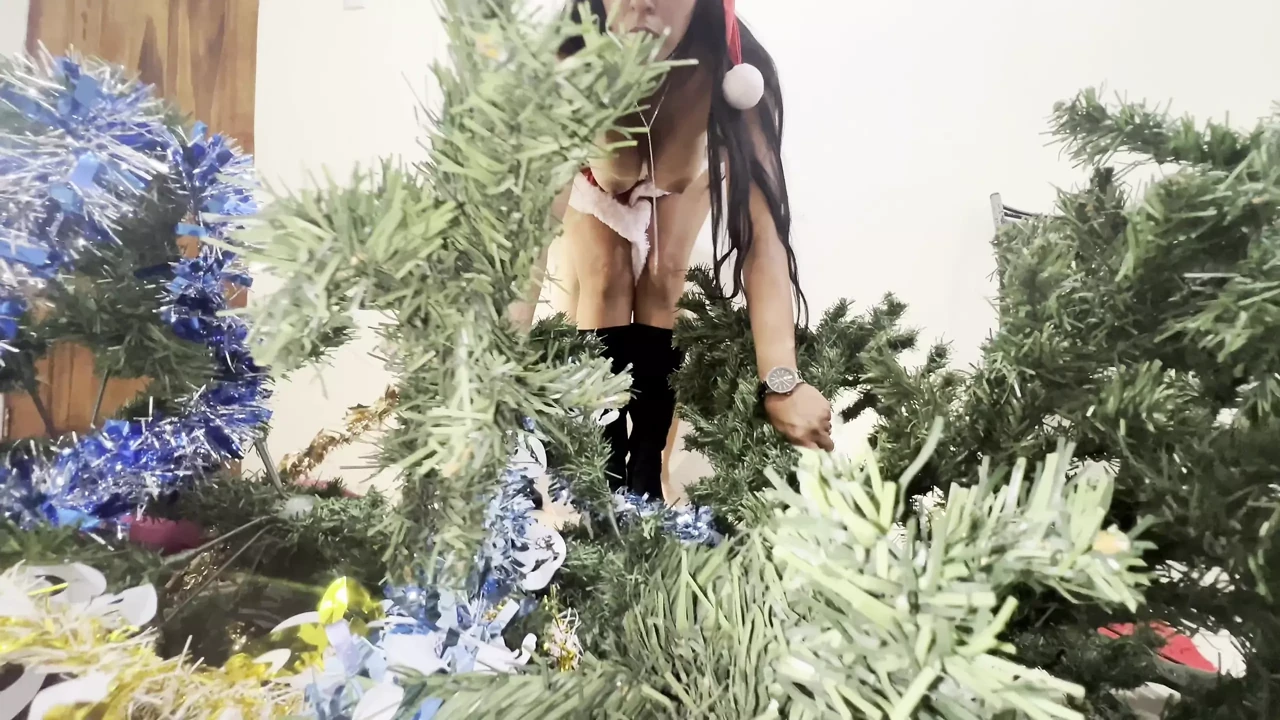 Perverted stepfather celebrates Christmas with his big ass and busty stepdaughter.
