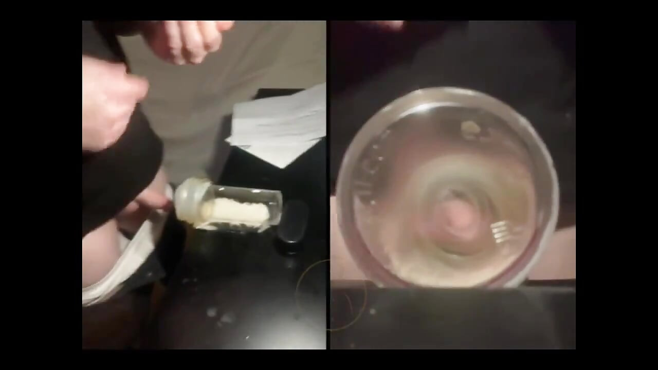 Pissing in a Fleshlight Helped by a Friend POV