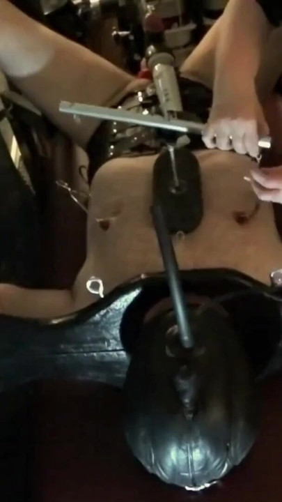 Male slave machine fucked, sounded and milked in the head stock.  Unscripted moments from the dungeon of Lady Diva Cane. | Clip 1