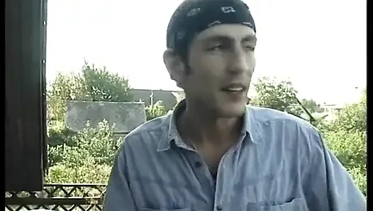 Hairy blonde mature gets spitroasted in a threesome