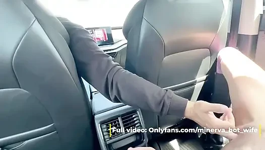 Wife pays Taxi with a blowjob. Taxi driver ejaculates in the mouth. Wife flash in a taxi and gets her hand in