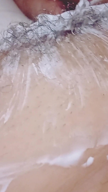 Powerful moment from "my husband shaves my pussy while I record it POV"