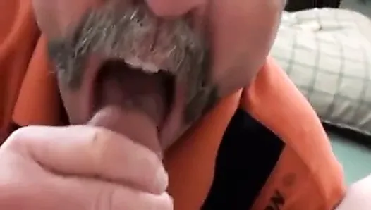Mustached Daddy BLOWJOB & CUM
