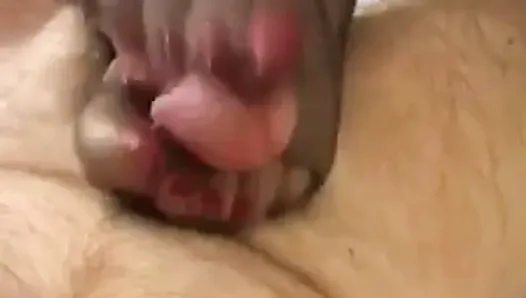 pantyhose feet cock massage to cum