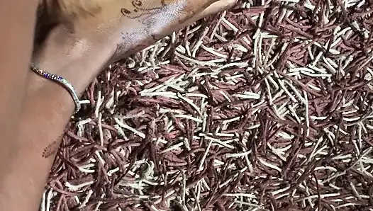 Hot ebony babe foot massage section