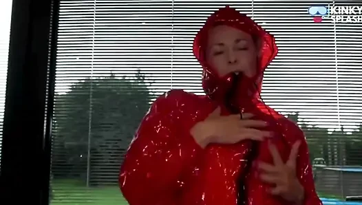 Shiny Pvc Rain Suit Garden Tease