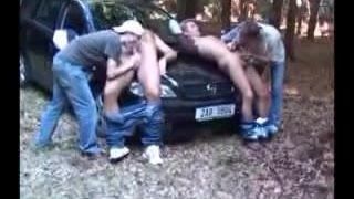 4 Guys on car Bonnet.. Hot as hell. xxxx