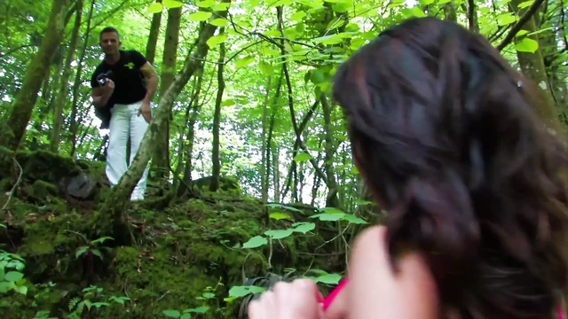 Hot Brunette In Pink Fishnet Anal Fucked In The Woods