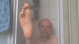 Feet under shower